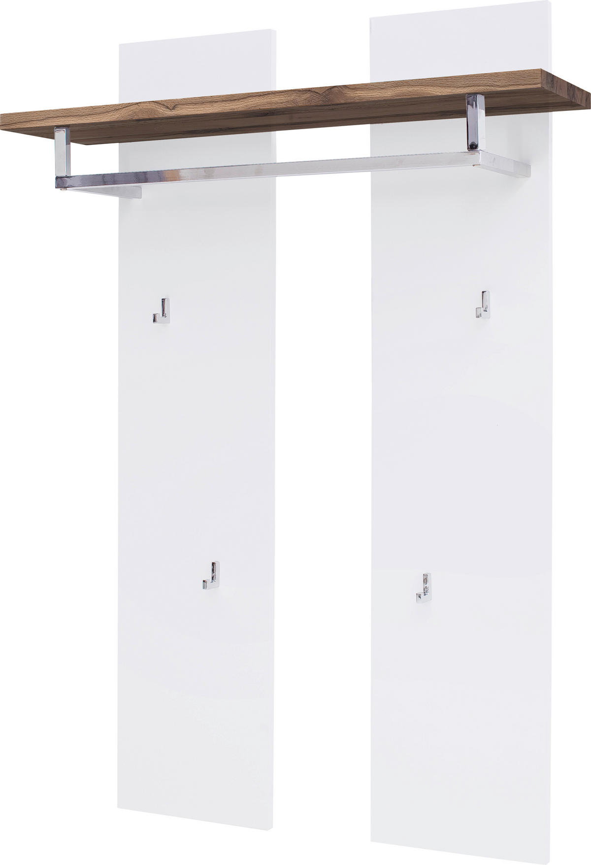 GARDEROBE 5-teilig  in 285/198/38 cm  - Eichefarben/Weiß, Design, Glas/Holz (285/198/38cm) - Novel