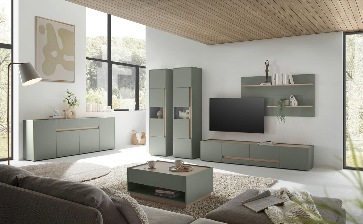 SIDEBOARD  223/86/40 cm 2 Schublade(n)  - Eichefarben/Schwarz, Design, Holzwerkstoff/Kunststoff (223/86/40cm) - Modante