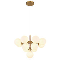 HÄNGLAMPA 56/120 cm  - guldfärgad, Design, metall/glas (56/120cm) - Globo