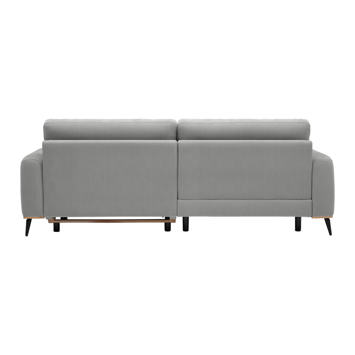 ECKSOFA Chenille, Cord Grau  - Schwarz/Grau, Konventionell, Holz/Textil (167/87/234cm) - MID.YOU