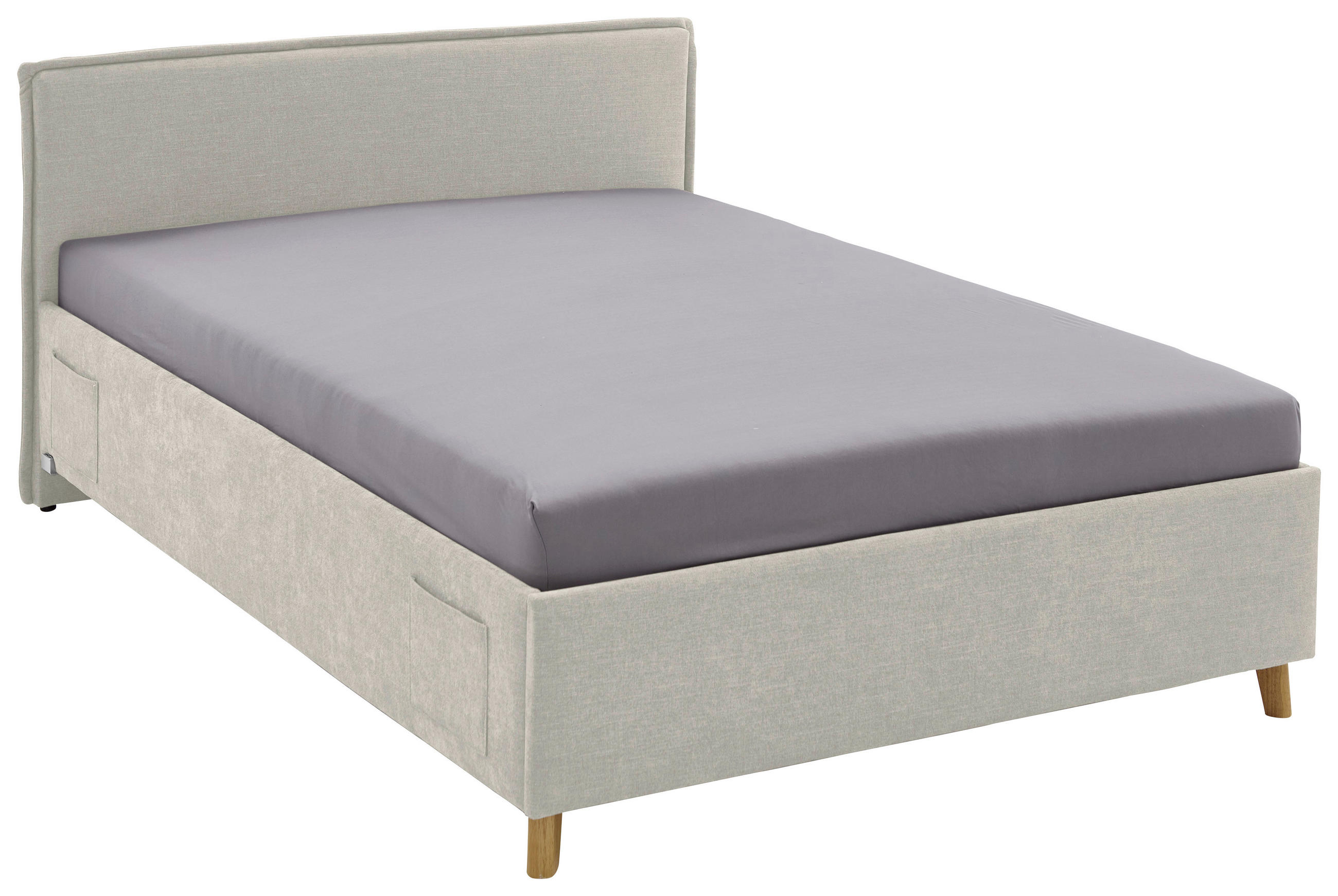 POLSTERBETT 140/200 cm  in Beige  - Eichefarben/Birkefarben, Konventionell, Holz/Textil (140/200cm) - home24