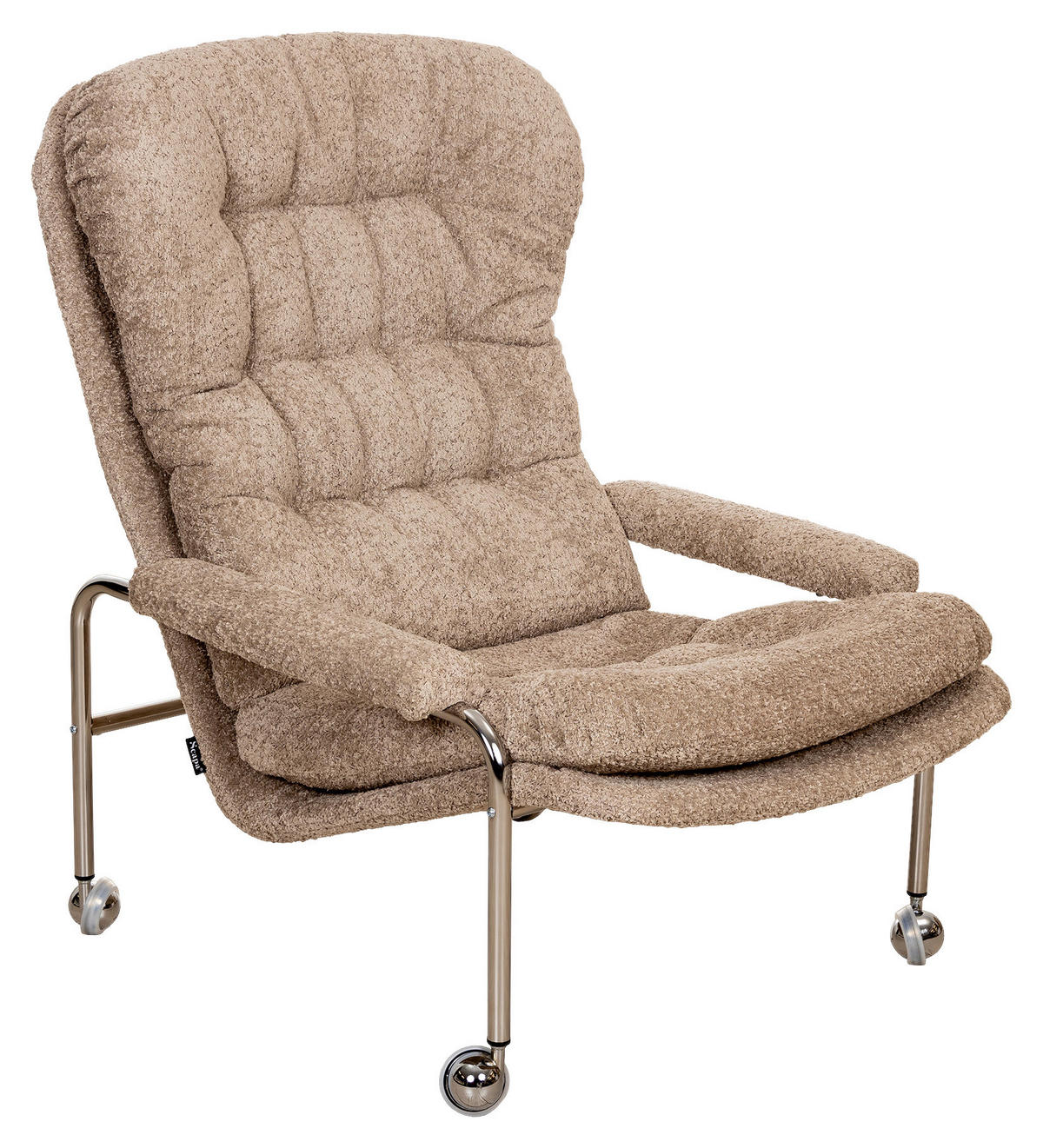 FÅTÖLJ i metall, textil kromfärg, beige  - beige/kromfärg, Design, metall/textil (78/95/99cm) - Best Price