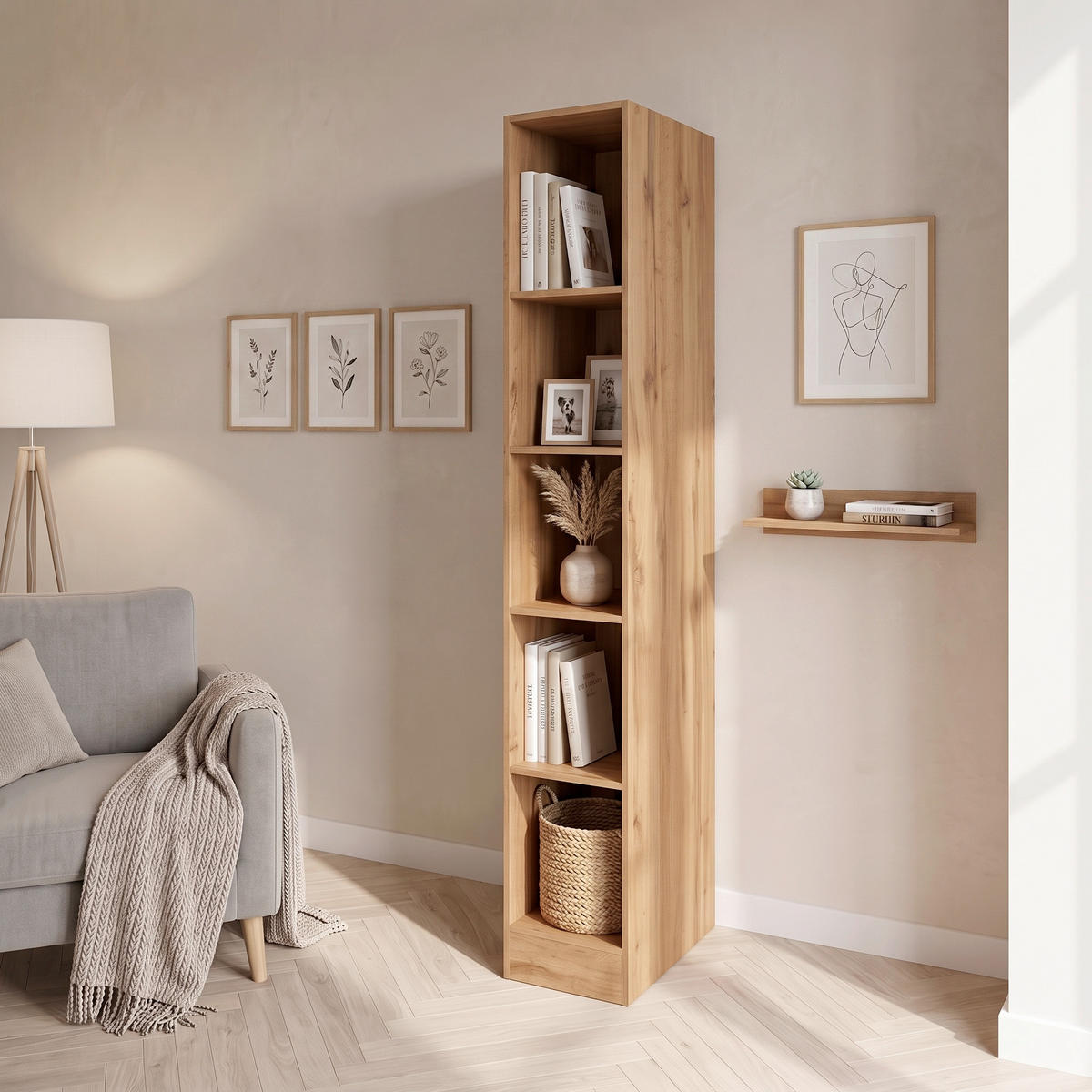 REGAL Eichefarben  - Eichefarben, MODERN, Holzwerkstoff (30/200/60cm) - Held