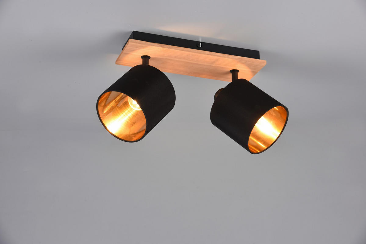 DECKENSTRAHLER - Goldfarben/Schwarz, Konventionell, Textil/Metall (30/12/19,5cm)