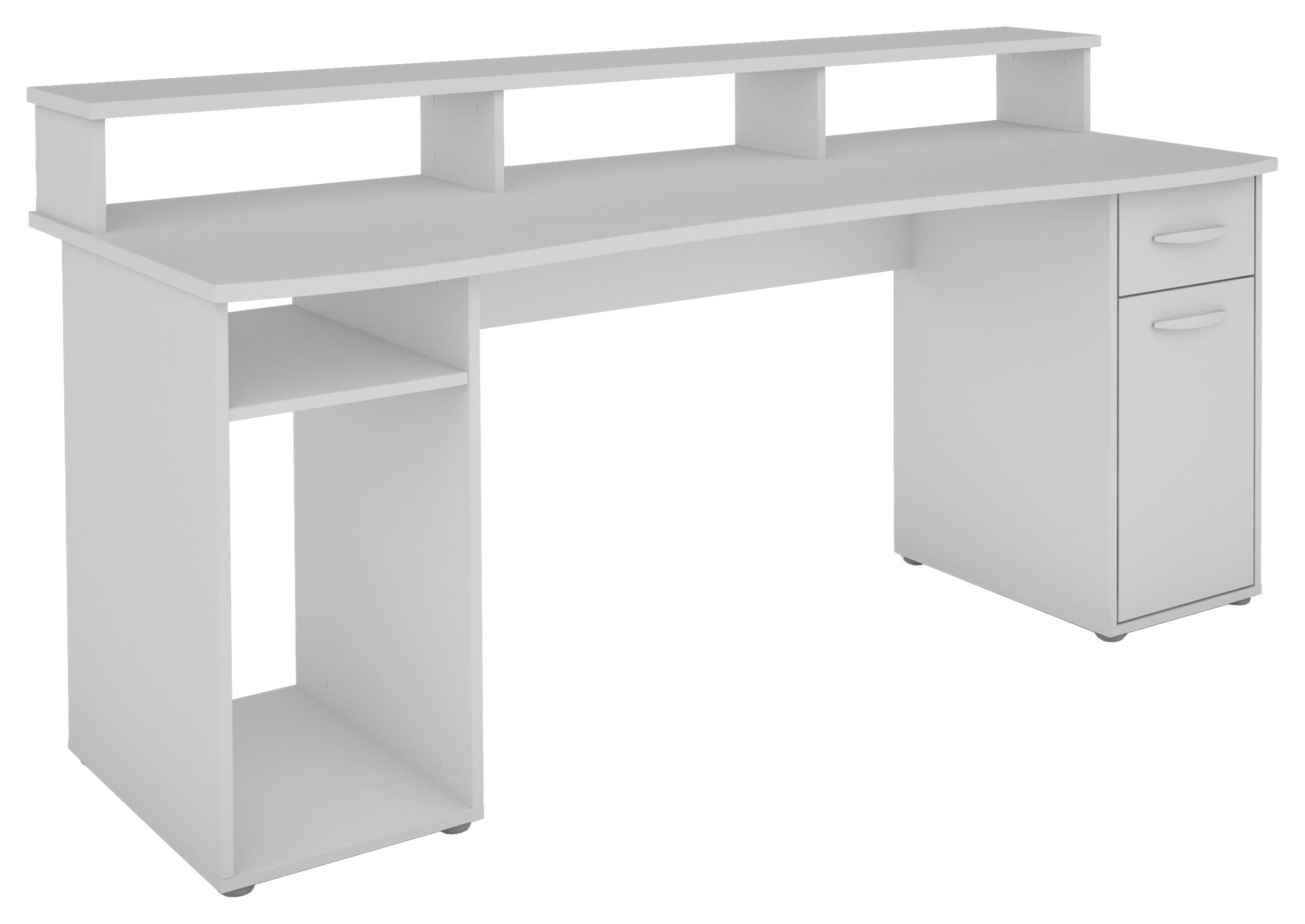 SCHREIBTISCH 180/65/93 cm  in Weiß  - Silberfarben/Weiß, MODERN, Kunststoff (180/65/93cm) - MID.YOU