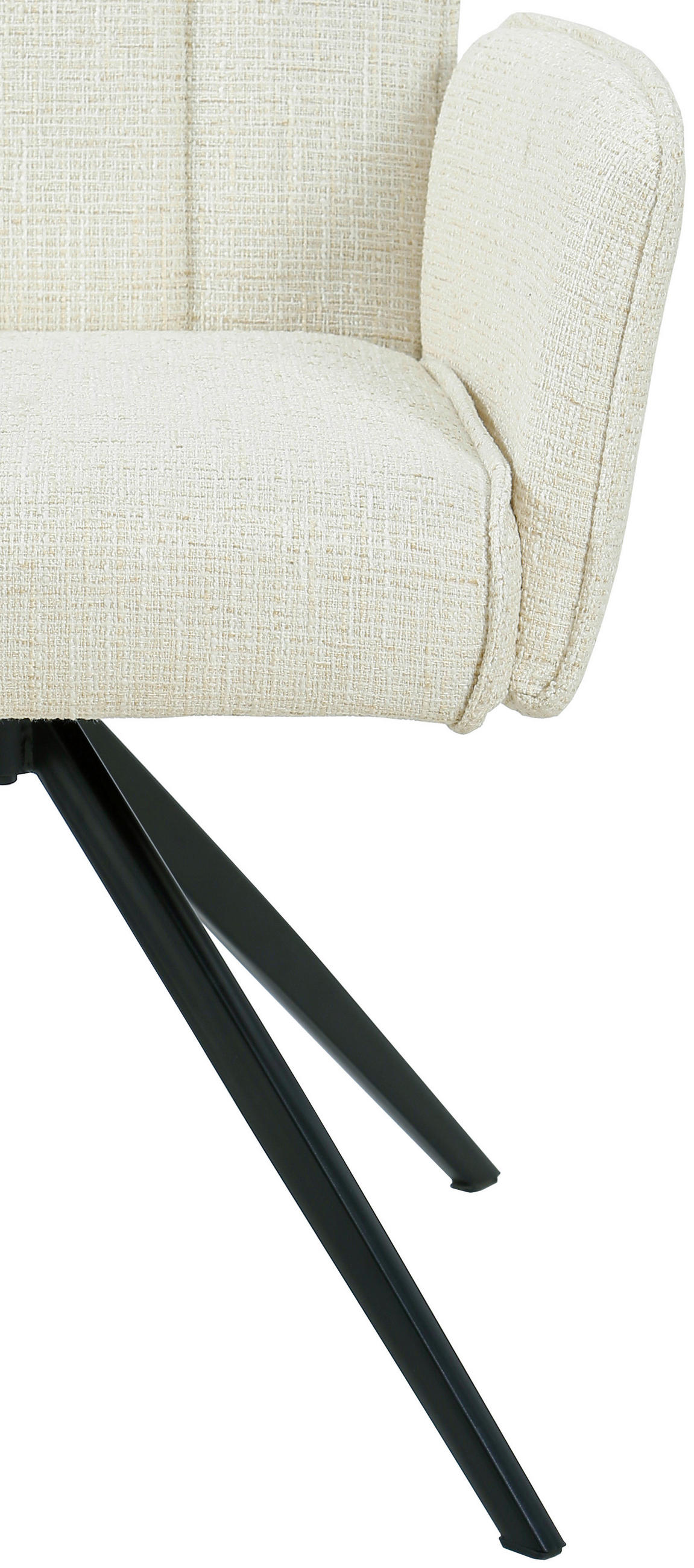 ARMLEHNSTUHL Eisen Webstoff  - Beige/Schwarz, Design, Textil/Metall (60/89/66cm) - Carryhome