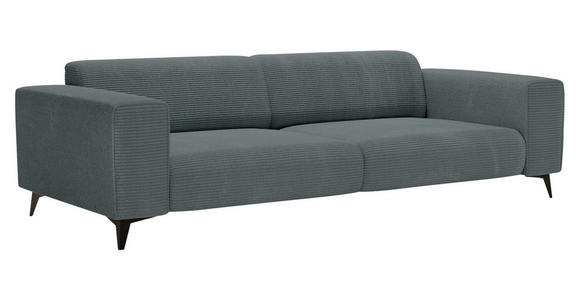 3-SITZER-SOFA Cord Graphitfarben  - Schwarz/Graphitfarben, KONVENTIONELL, Textil/Metall (237/75/104cm) - Carryhome