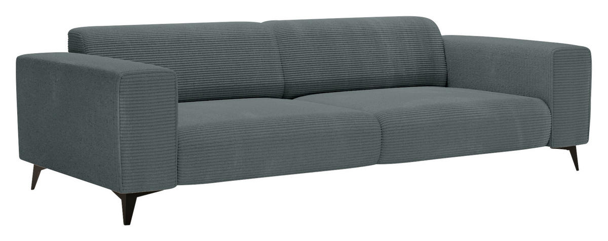 3-SITZER-SOFA Cord Graphitfarben  - Schwarz/Graphitfarben, KONVENTIONELL, Textil/Metall (237/75/104cm) - Carryhome