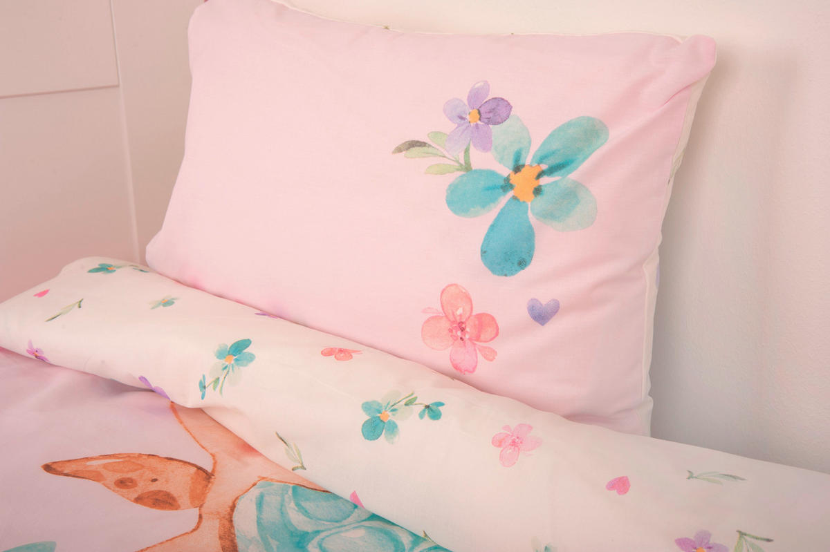 BABYBETTWÄSCHE 100/135 cm  - Pink/Weiß, Basics, Textil (100/135cm) - Herding