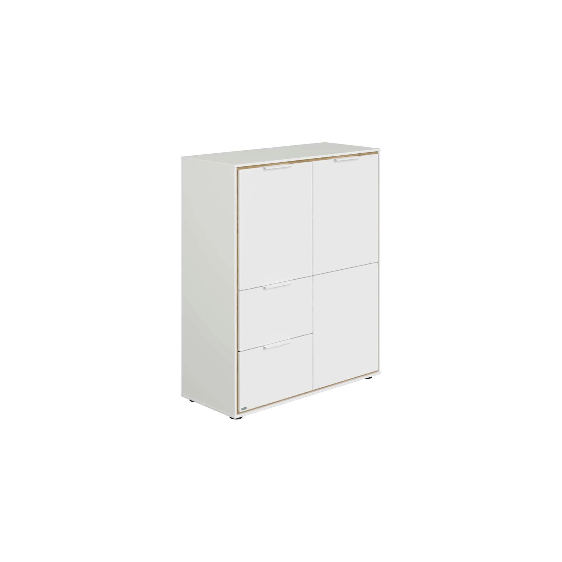 BABYREGAL Lieven Weiß, Eichefarben  - Eichefarben/Weiß, Basics, Holzwerkstoff (97,2/115,2/38,8cm) - Paidi