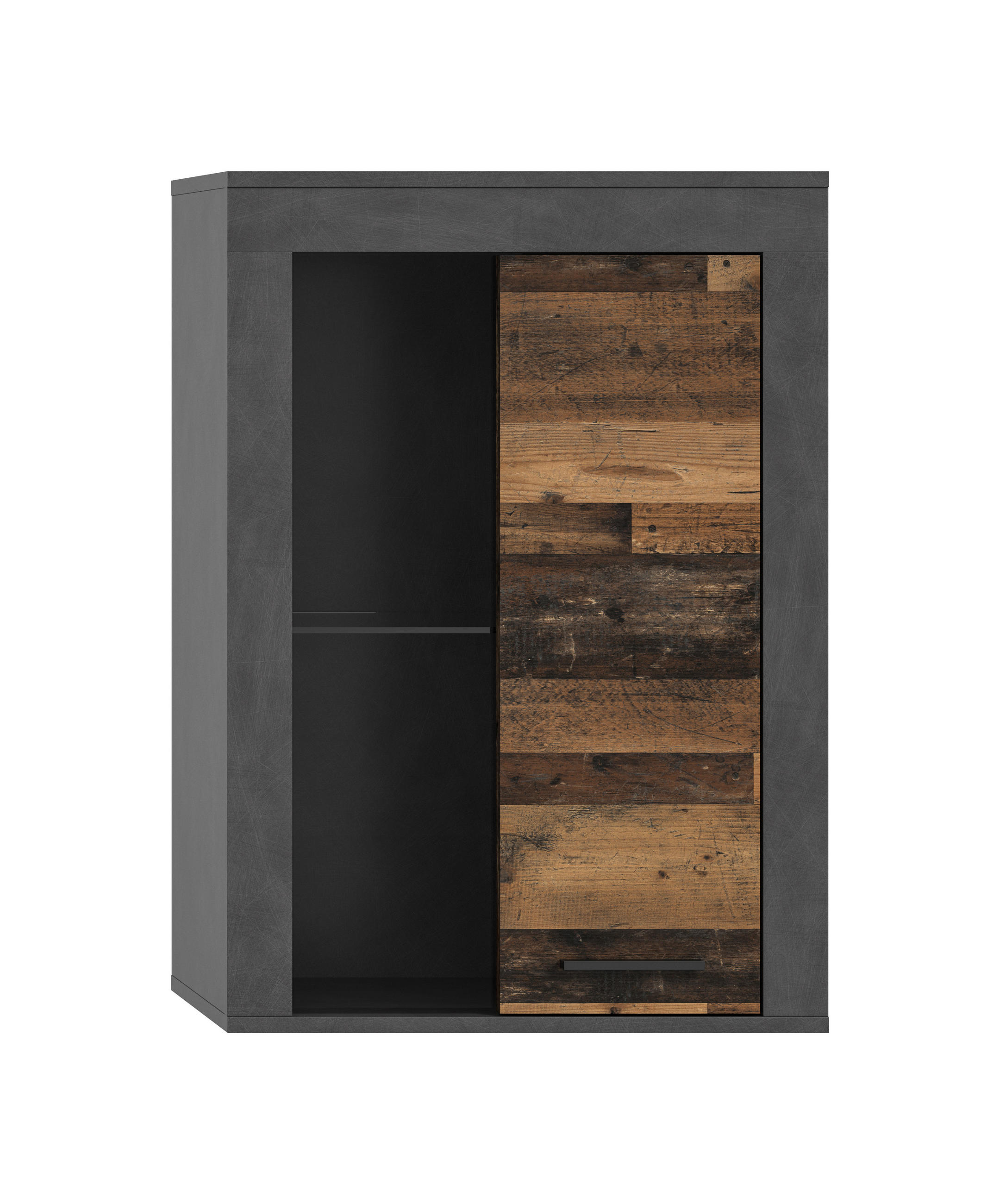 VITRINEAnthrazit, Naturfarben  - Anthrazit/Schwarz, Design, Glas/Holzwerkstoff (86/60/35cm) - MID.YOU