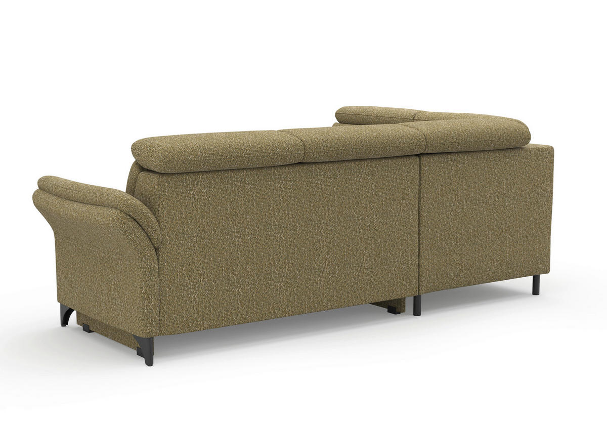 ECKSOFA Chenille Olivgrün  - Schwarz/Olivgrün, Konventionell, Textil/Metall (193/247cm) - Sit & More