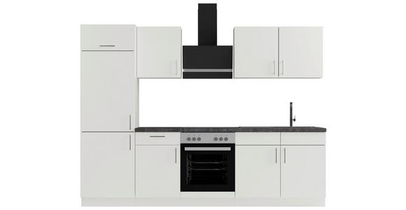 KÜCHENBLOCK 270 cm in Weiß - Edelstahlfarben/Graphitfarben, Design, Holzwerkstoff/Metall (270cm) - Xora