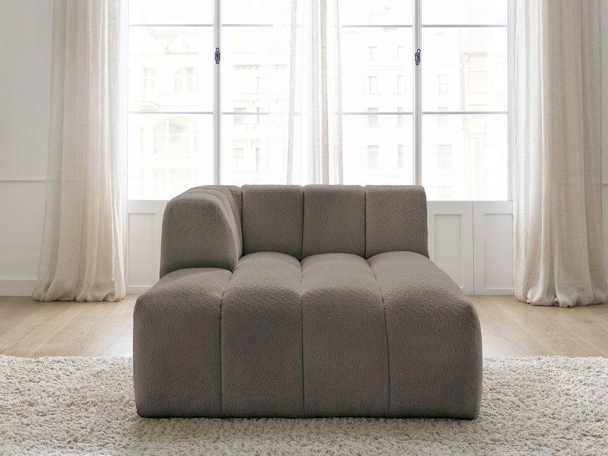 SOFAELEMENT ANNECY Bouclé Taupe  - Taupe/Schwarz, MODERN, Kunststoff/Textil (120/72/170cm)