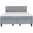 BOXSPRINGBETT 200/200 cm  in Grau  - Schwarz/Grau, Design, Holz/Textil (200/200cm) - Hom`in