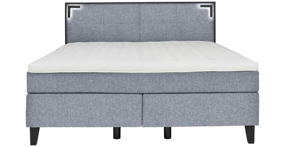 BOXSPRINGBETT 200/200 cm  in Grau  - Schwarz/Grau, Design, Holz/Textil (200/200cm) - Hom`in
