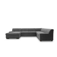 WOHNLANDSCHAFT Anthrazit Webstoff  - Wengefarben/Anthrazit, Design, Holz/Textil (153/328/212cm) - MID.YOU