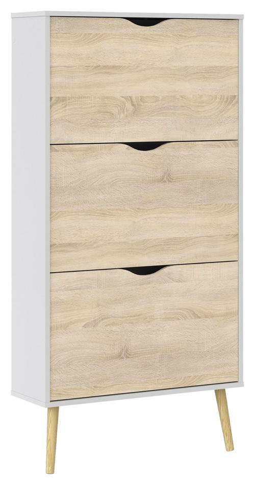 SKOSKÅP  i 70,2/138,8/23,9 cm  - vit/ekfärgad, Design, trämaterial/trä (70,2/138,8/23,9cm) - Best Price