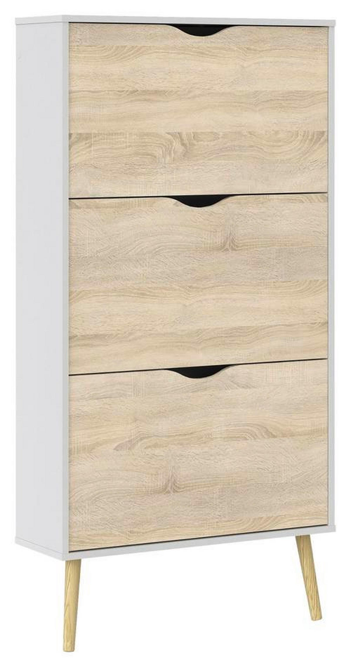 SKOSKÅP  i 70,2/138,8/23,9 cm  - vit/ekfärgad, Design, trämaterial/trä (70,2/138,8/23,9cm) - Best Price