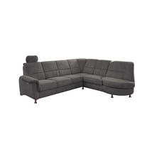 ECKSOFA in Chenille Graubraun  - Chromfarben/Graubraun, Modern, Textil/Metall (275/236cm) - Livetastic