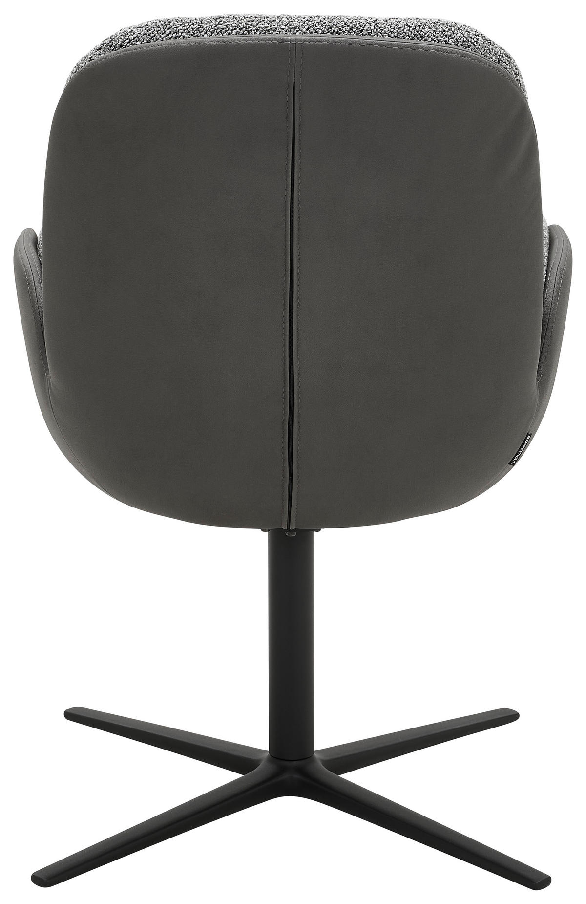 ARMLEHNSTUHL  in Mikrofaser, Struktur  - Dunkelgrau/Anthrazit, Design, Textil/Metall (59/91/63cm) - Venjakob