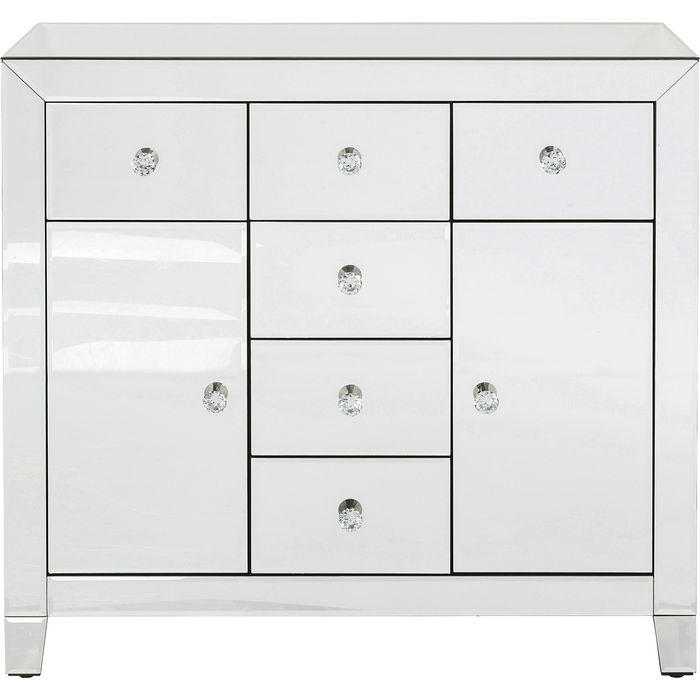 KOMMODE  in 88/84/41 cm  - Klar/Weiß, Design, Glas/Holzwerkstoff (88/84/41cm) - Kare-Design