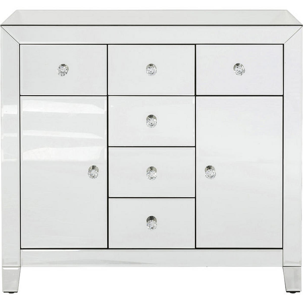 KOMMODE  in 88/84/41 cm  - Klar/Weiß, Design, Glas/Holzwerkstoff (88/84/41cm) - Kare-Design