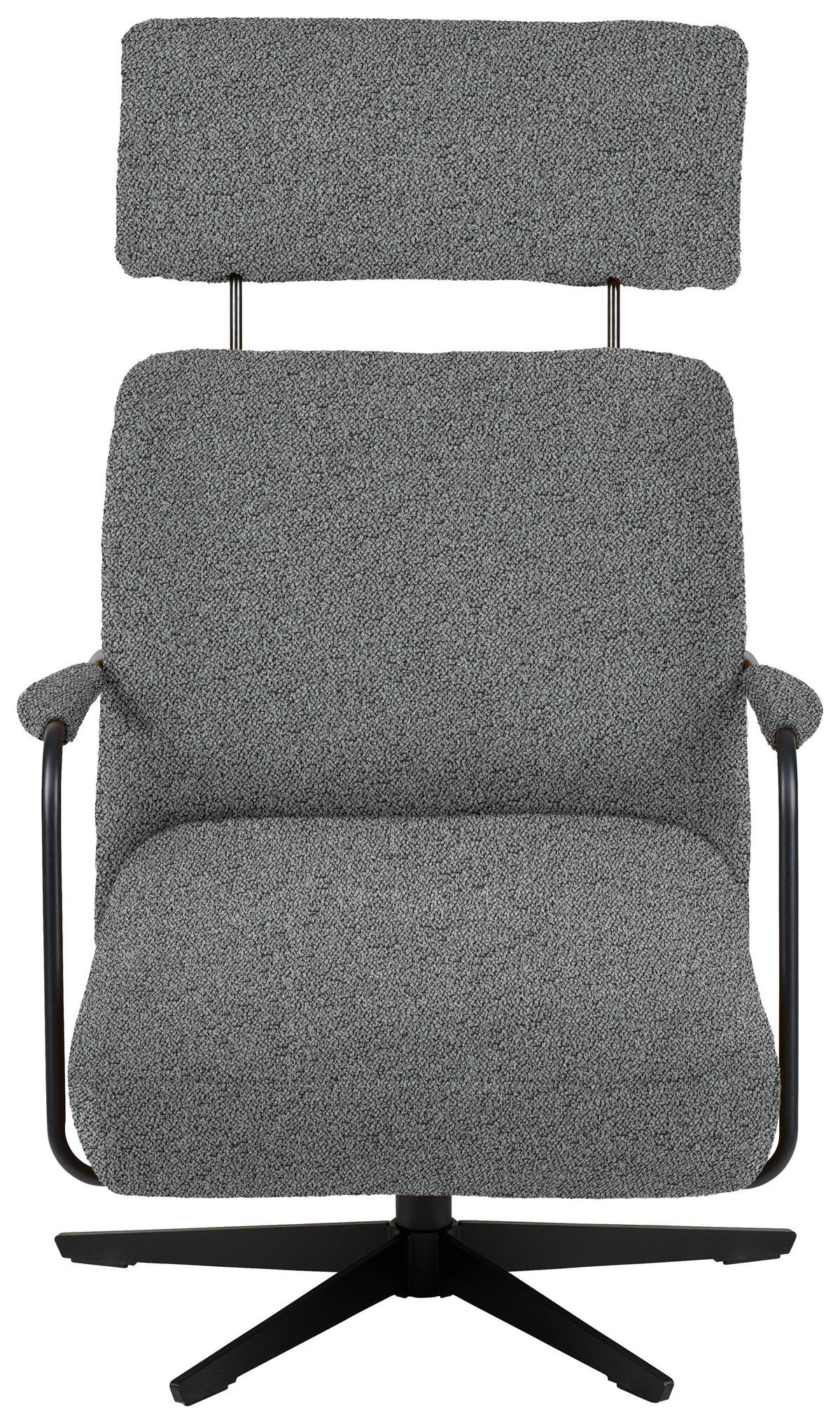 SESSEL in Flachgewebe, Bouclé Grau  - Schwarz/Grau, Design, Textil/Metall (71/103/91cm) - Koinor