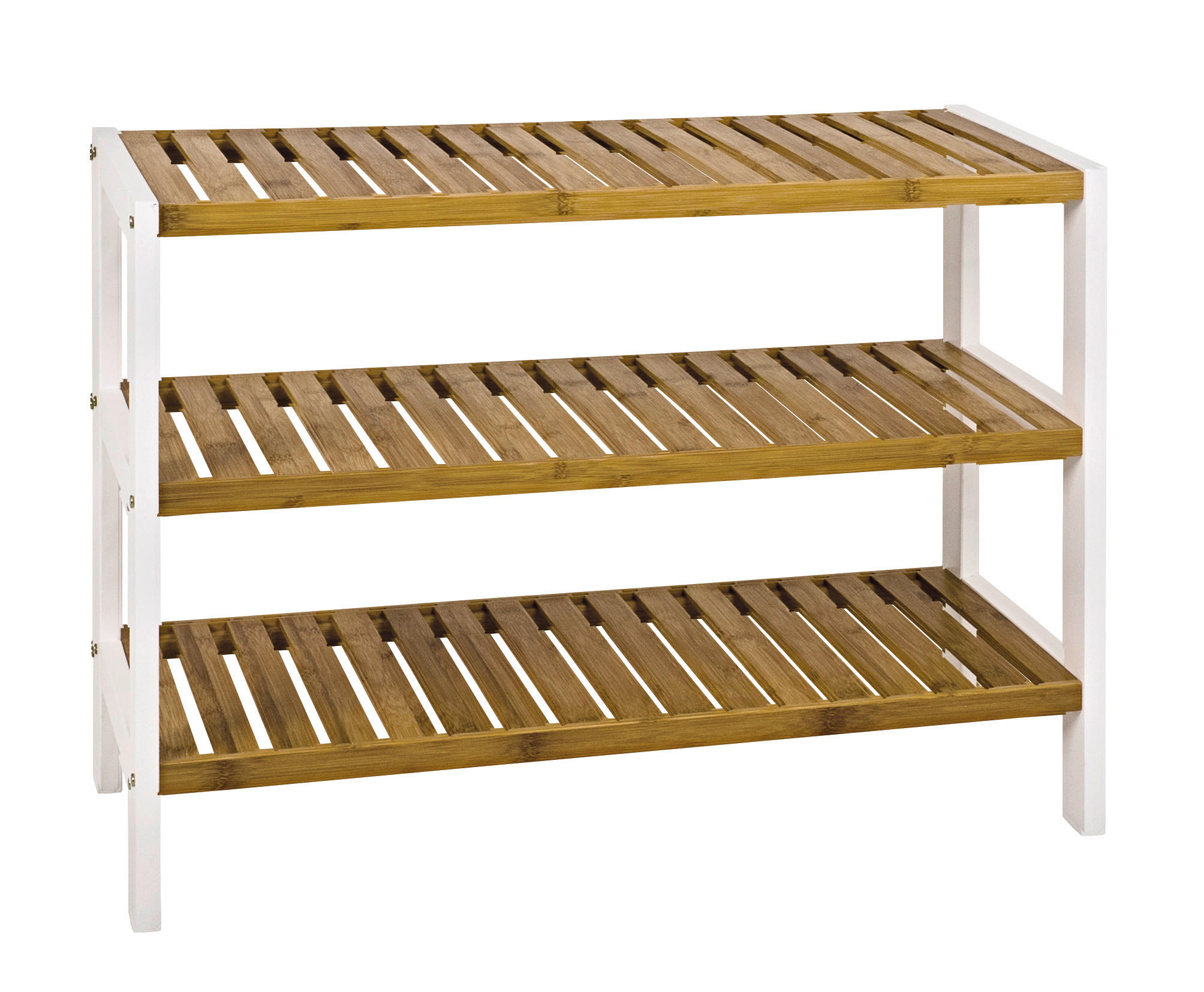 REGAL Bambus massiv Naturfarben, Weiß  - Weiß/Naturfarben, Design, Holz/Holzwerkstoff (70/54/26cm)