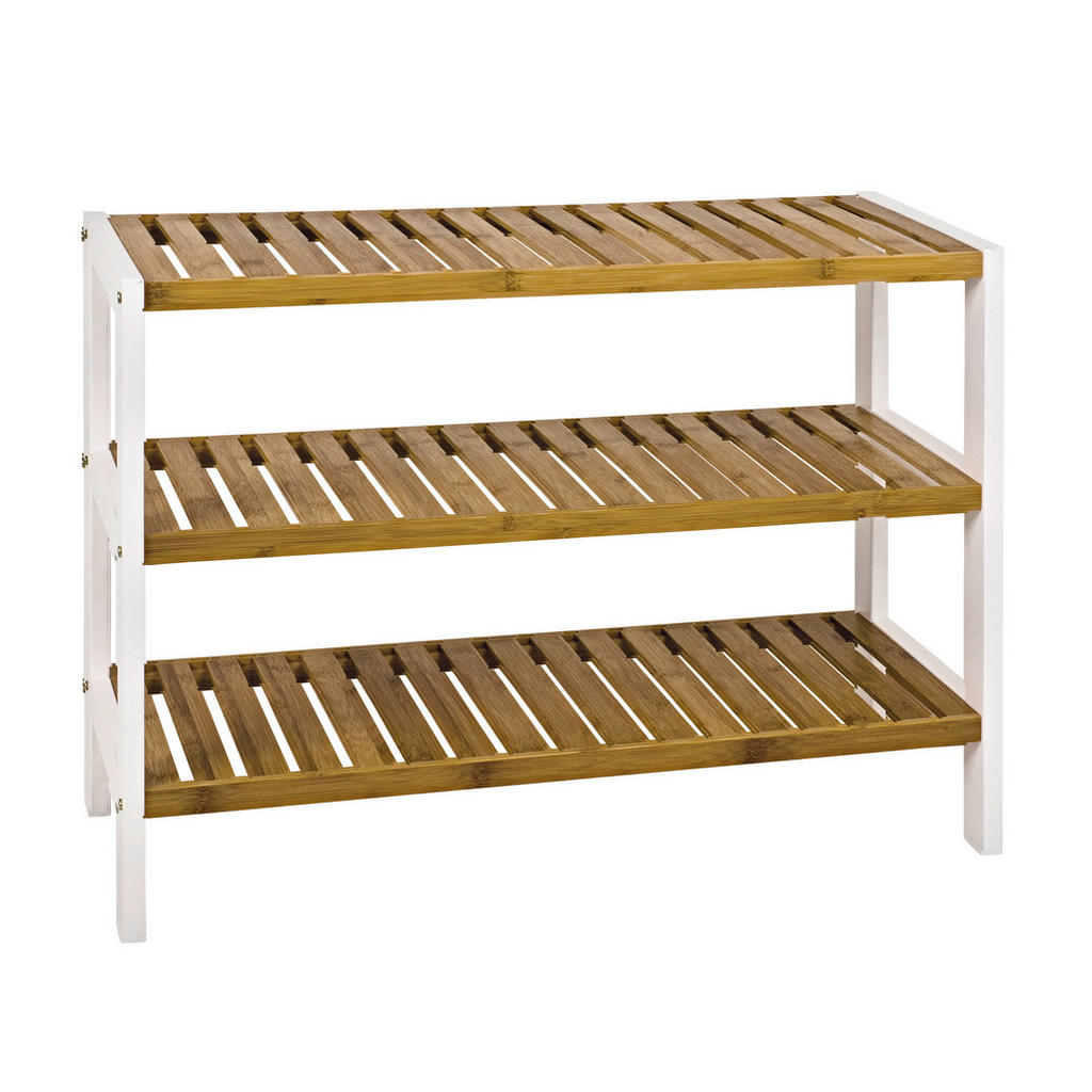 XXXL REGÁL, přírodní barvy, bílá, bambus, 70/54/26 cm