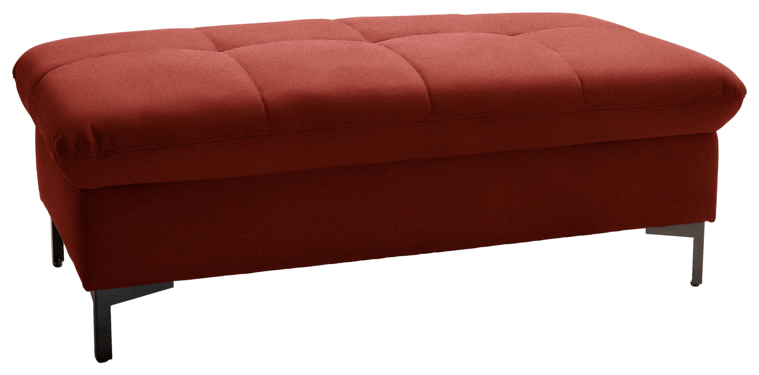HOCKER in Textil Rot  - Rot/Schwarz, Design, Textil (124/46/68cm) - Xora
