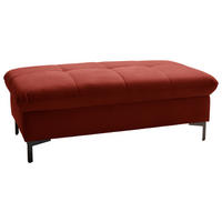 HOCKER in Textil Rot  - Rot/Schwarz, Design, Textil (124/46/68cm) - Xora