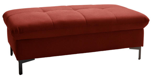 HOCKER in Textil Rot - Rot/Schwarz, Design, Textil (124/46/68cm) - Xora