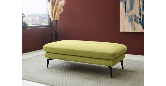 ECKSOFA  in Chenille, Flachgewebe Hellgrün  180/284 cm  - Schwarz/Hellgrün, Design, Textil/Metall (180/284cm) - Dieter Knoll