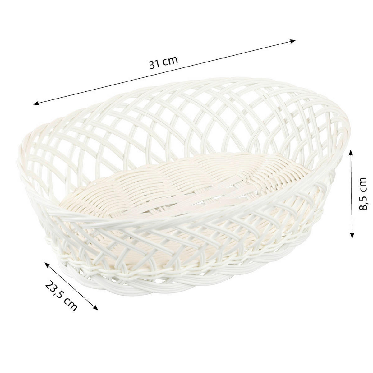 BROTKORB 5ER PACK - Weiß, Basics, Kunststoff (31/8,5/23,5cm) - Kesper