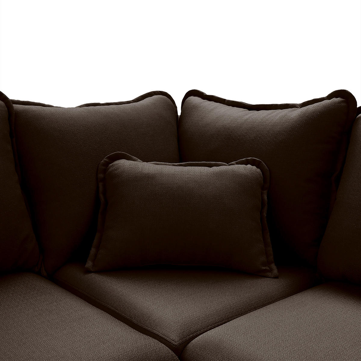 WOHNLANDSCHAFT Dunkelbraun Textilgeflecht  - Wengefarben/Dunkelbraun, Design, Holz/Textil (167/296/170cm) - Livetastic