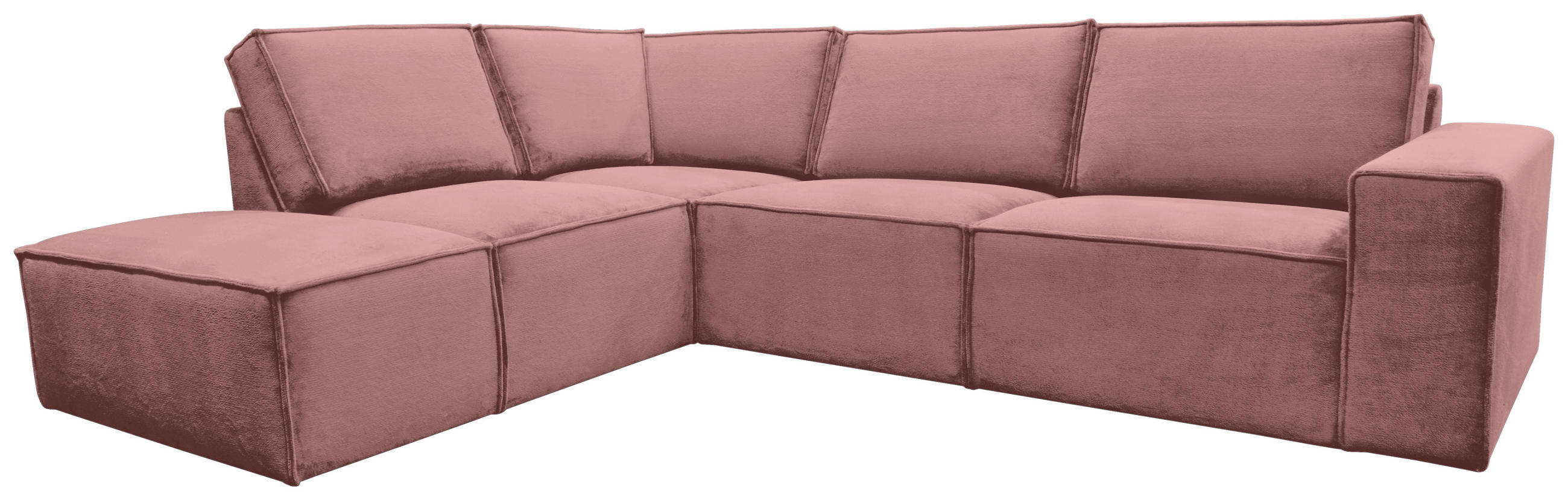 ECKSOFA Rosa Chenille  - Schwarz/Rosa, KONVENTIONELL, Kunststoff/Textil (212/275cm) - Carryhome