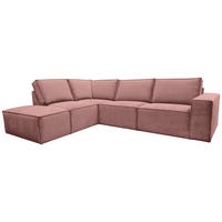 ECKSOFA Rosa Chenille  - Schwarz/Rosa, KONVENTIONELL, Kunststoff/Textil (212/275cm) - Carryhome