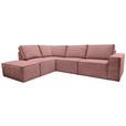 ECKSOFA Rosa Chenille  - Schwarz/Rosa, KONVENTIONELL, Kunststoff/Textil (212/275cm) - Carryhome