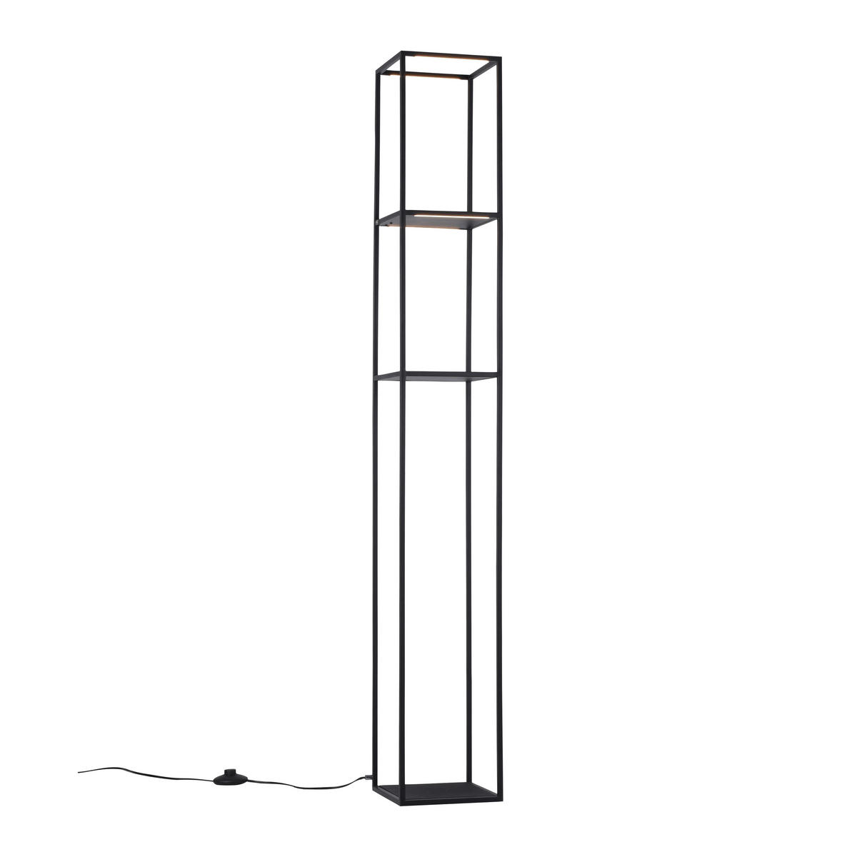 PODNA LED LAMPA - crna, Lajfstajl, metal/plastika (20/20/140cm)