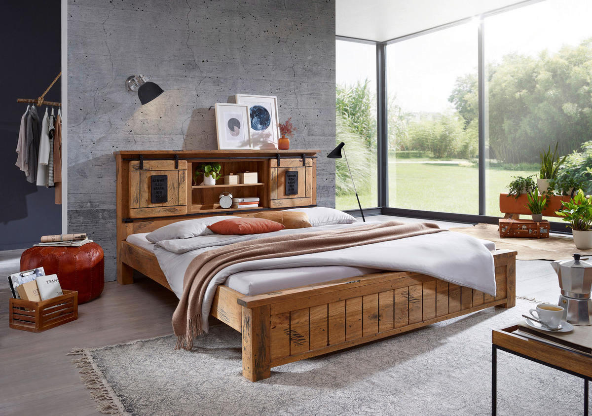 BETT - Naturfarben, KONVENTIONELL, Holz (180/200cm) - Livetastic