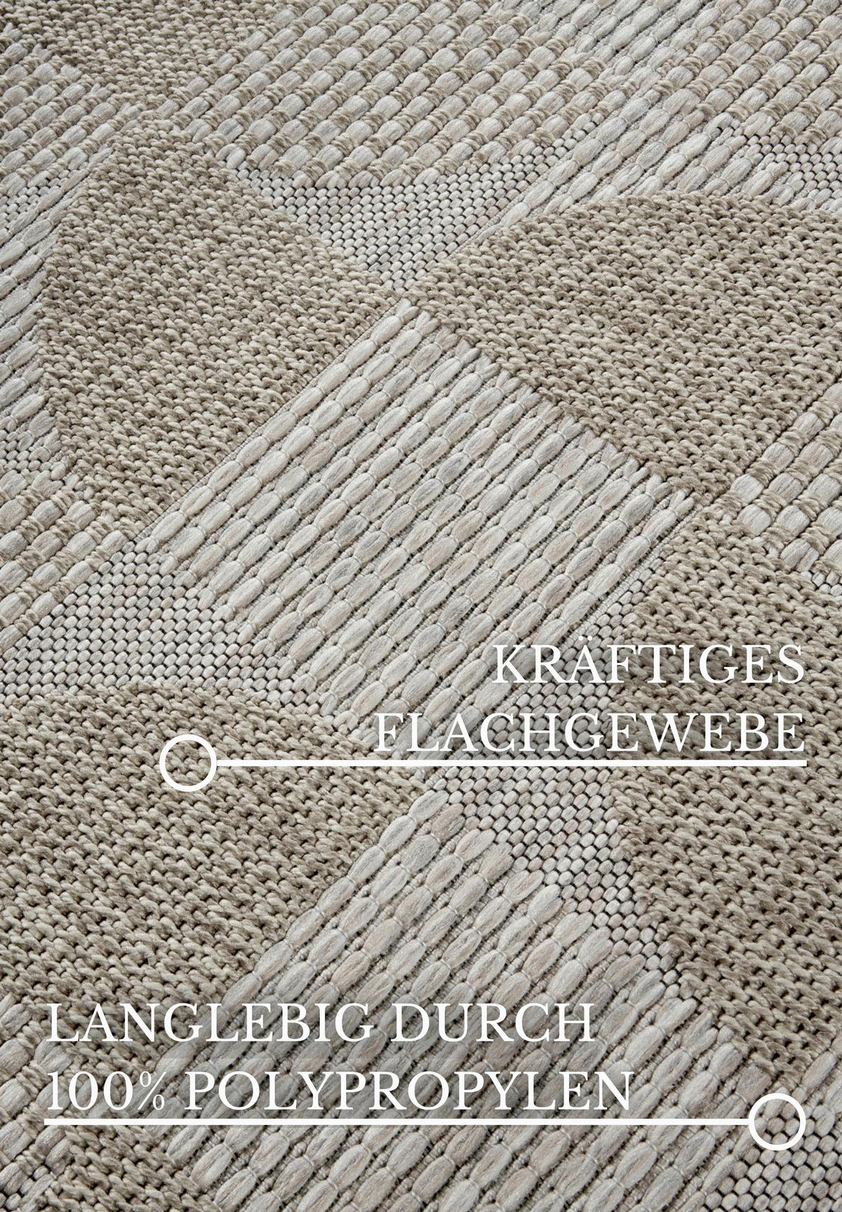 OUTDOORTEPPICH 155/230 cm Kollektion 1836 Hellbraun  - Hellbraun, Design, Kunststoff (155/230cm) - Villeroy & Boch