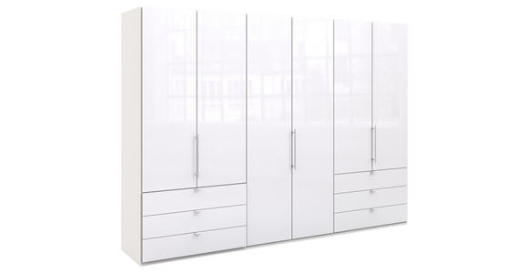 FALTTÜRENSCHRANK Glasfront in Weiß - Chromfarben/Weiß, Basics, Glas/Holzwerkstoff (300/216/58cm) - Venda