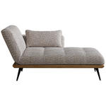 RÉCAMIERE Beigebraun Flachgewebe  - Beigebraun/Schwarz, Design, Holz/Textil (180/85/106cm) - Dieter Knoll