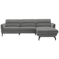 ECKSOFA in Chenille Grau  299/187 cm  - Schwarz/Grau, Design, Textil/Metall (299/187cm) - Schöner Wohnen