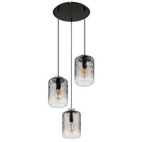 HÄNGELEUCHTE 47/120 cm    - Klar/Schwarz, Design, Glas/Metall (47/120cm) - Globo