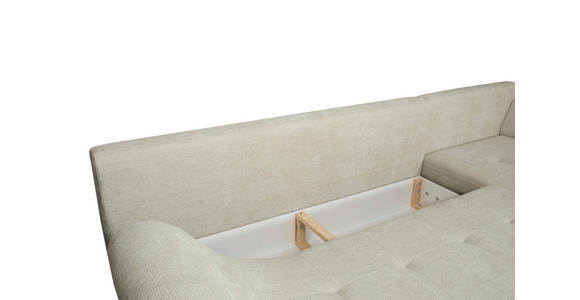 ECKSOFA Hellgrau Struktur - Hellgrau/Schwarz, KONVENTIONELL, Textil/Metall (247/194cm) - Carryhome