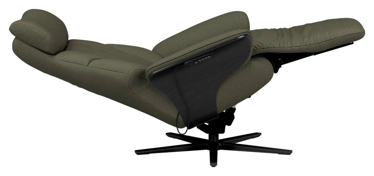 RELAXSESSEL Flachgewebe Relaxfunktion, Kopfteilverstellung, Fußteilverstellung, Rücken echt    - Schwarz/Grün, Design, Holz/Textil (86/116/87cm) - Stressless