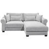 ECKSOFA Grau Cord  - Schwarz/Grau, Basics, Kunststoff/Textil (255/92/185cm) - MID.YOU
