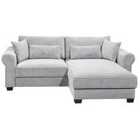 ECKSOFA in Cord Grau  - Schwarz/Grau, Basics, Kunststoff/Textil (255/92/185cm) - MID.YOU